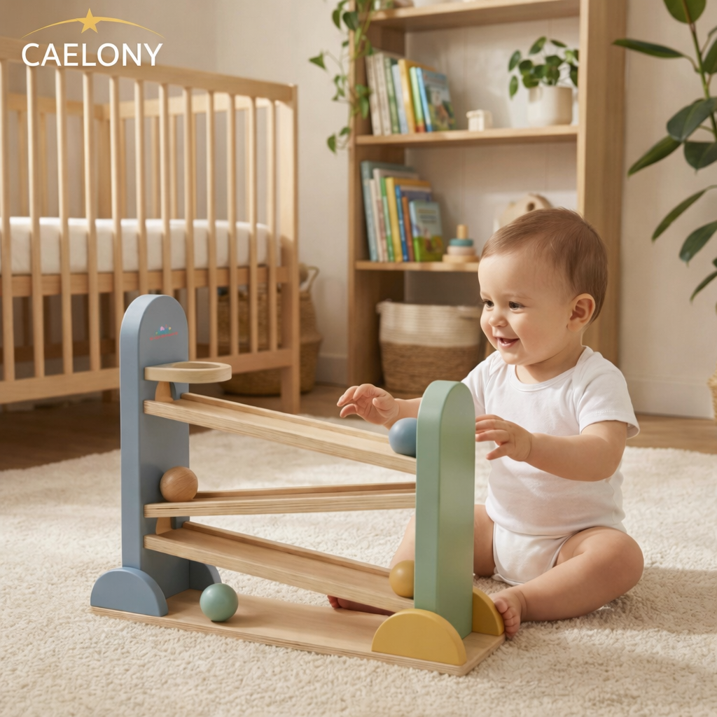 Wooden Ball Ramp Toy