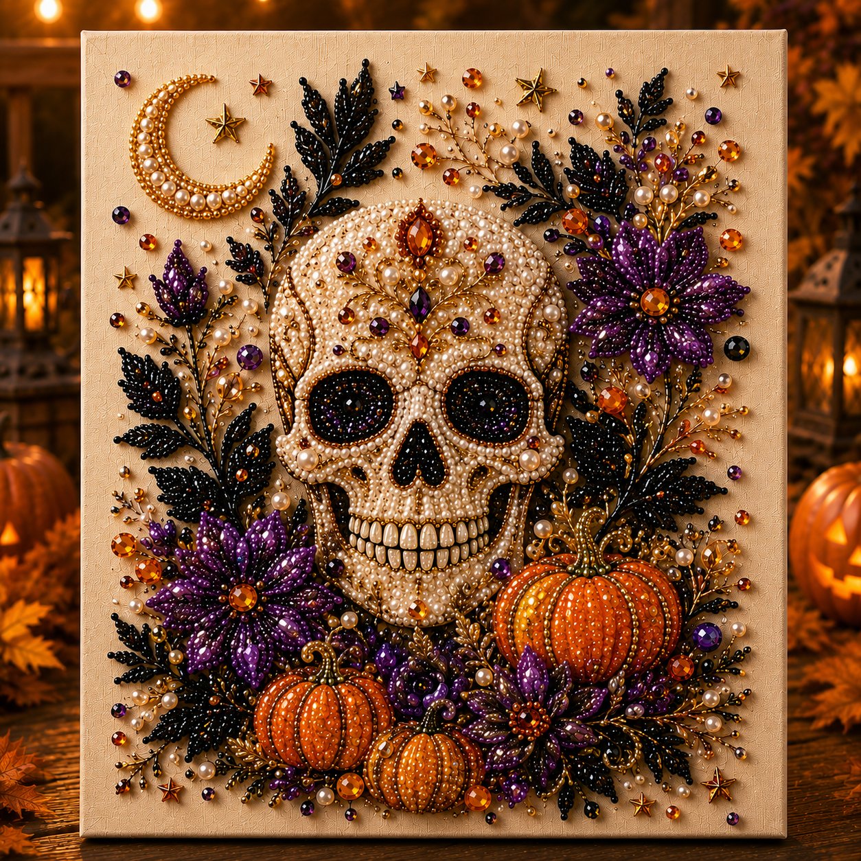 💥 Last Day 50% OFF – 2026 New 👻✨ Halloween Pearl Art DIY Kit – Turn Tiny Pearls into Spooky-Cute Magic