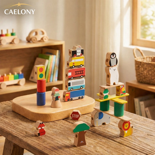 Wooden Chunky Beads & Stacking Toy