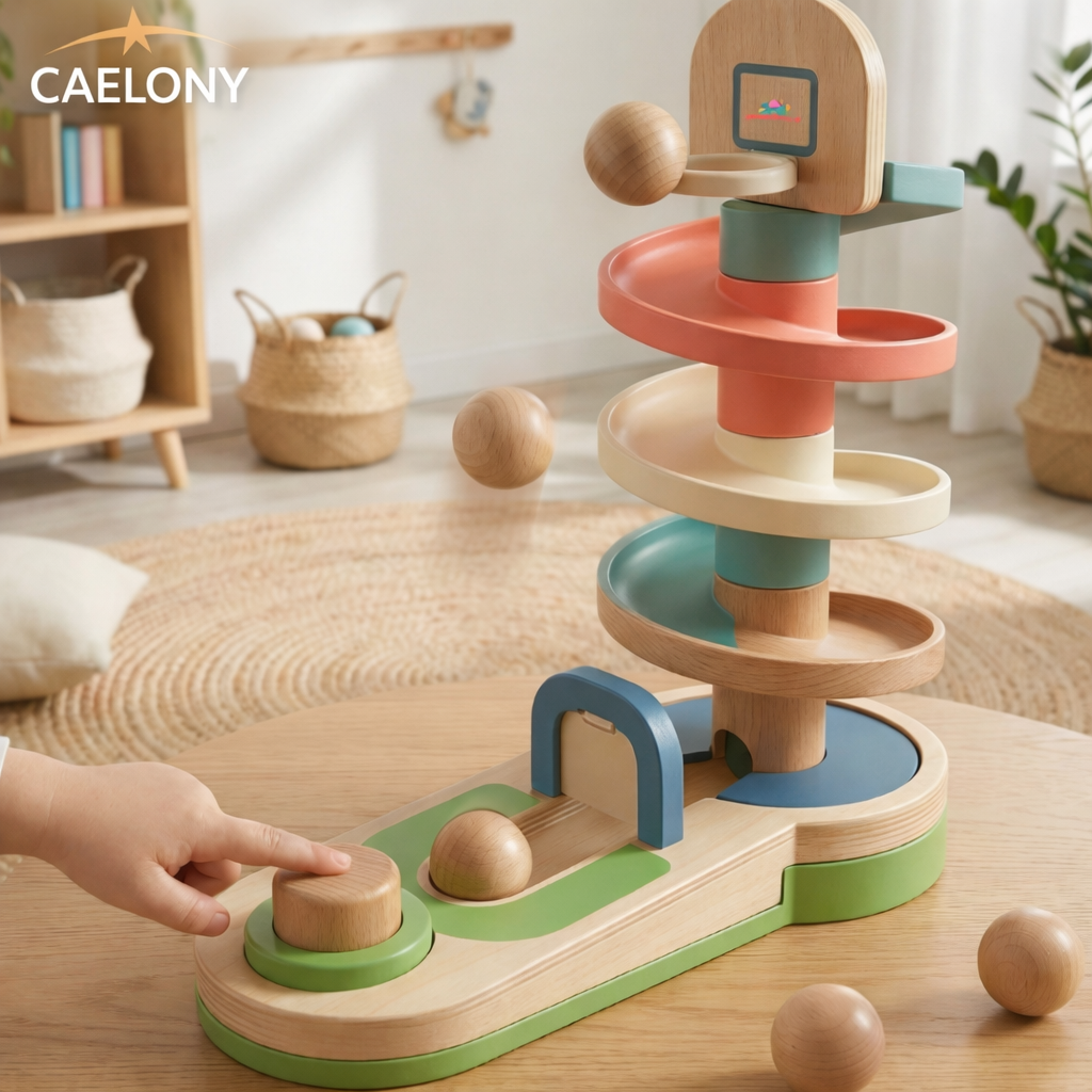 Wooden Ball Ramp Toy