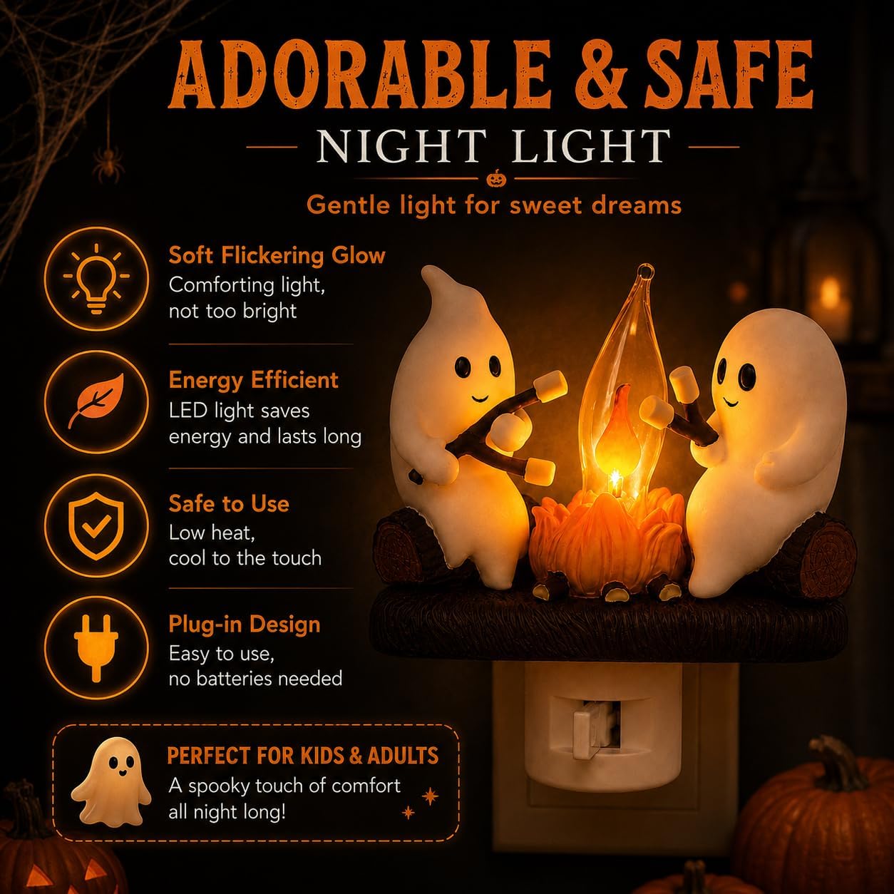 🔥 Last Day 50% OFF 👻 2026 New Ghost Campfire LED Night Light - Cozy Flickering Wall Flame