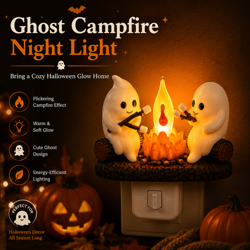 🔥 Last Day 50% OFF 👻 2026 New Ghost Campfire LED Night Light - Cozy Flickering Wall Flame