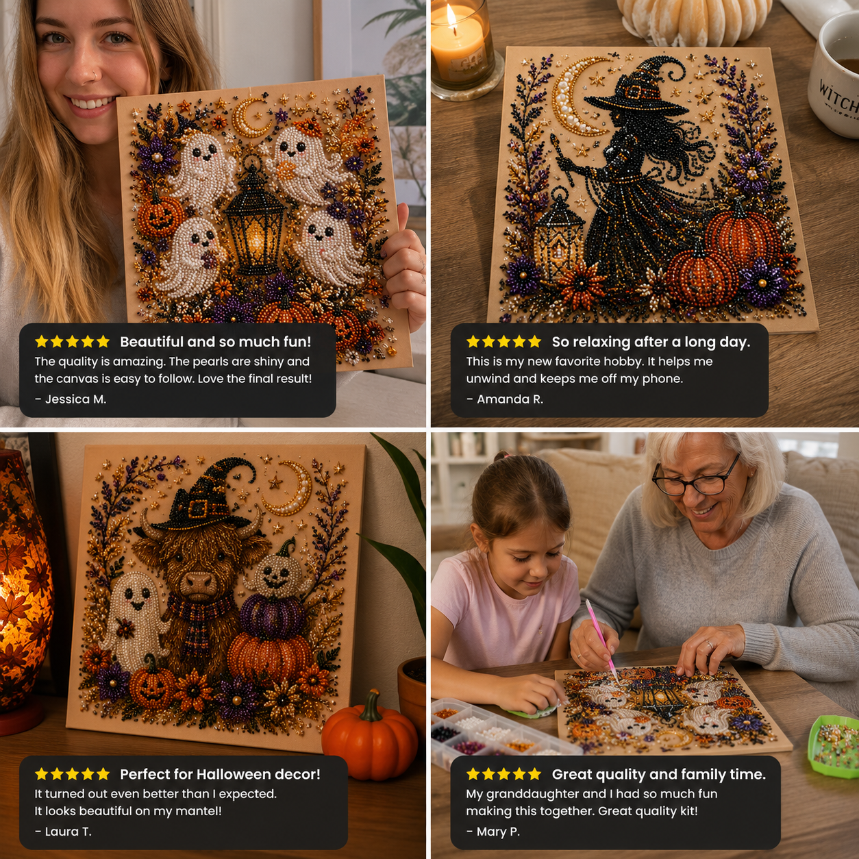 💥 Last Day 50% OFF – 2026 New 👻✨ Halloween Pearl Art DIY Kit – Turn Tiny Pearls into Spooky-Cute Magic