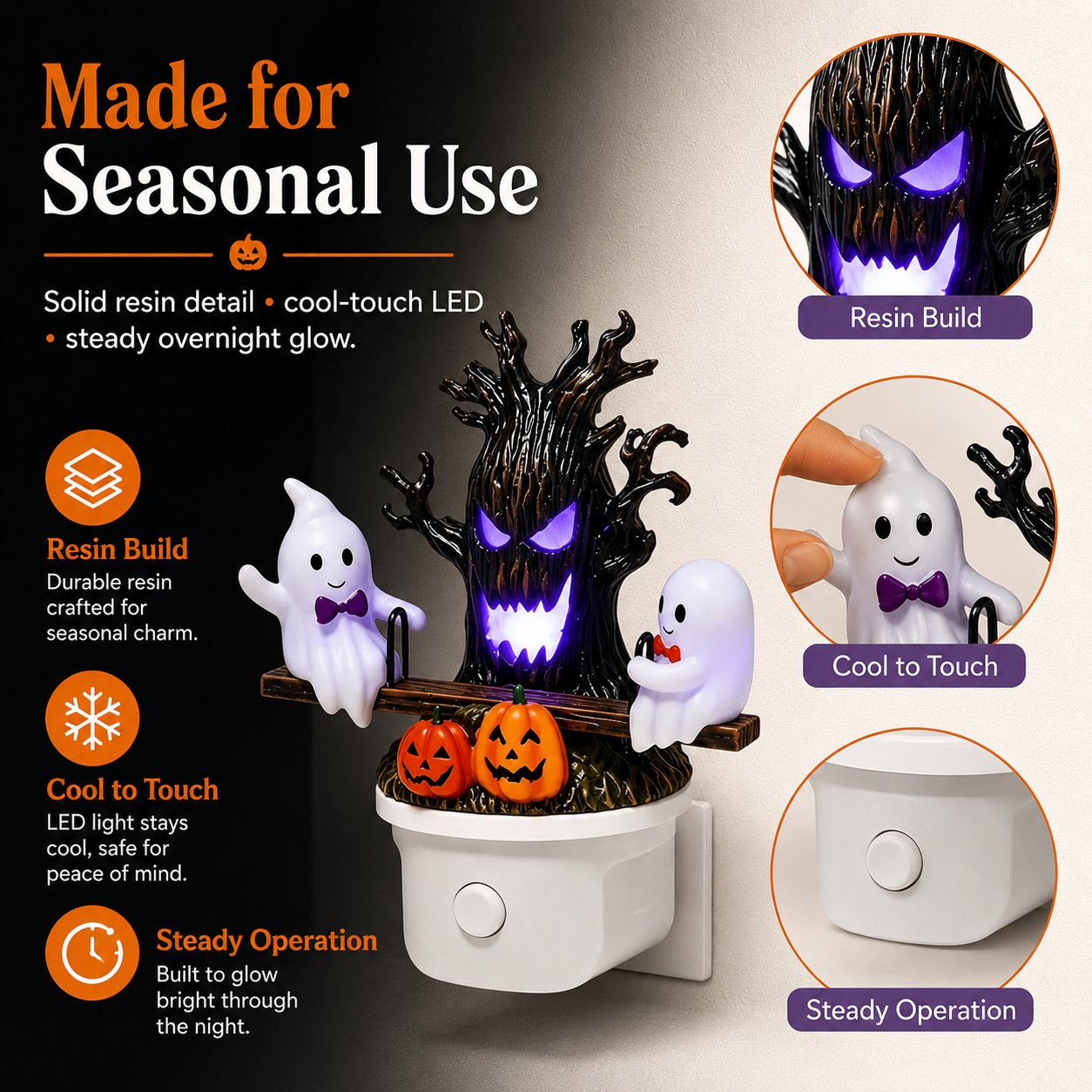 🔥Last Day 50% OFF🎃👻 2026 New Animated Seesaw Ghost Plug In LED Night Light