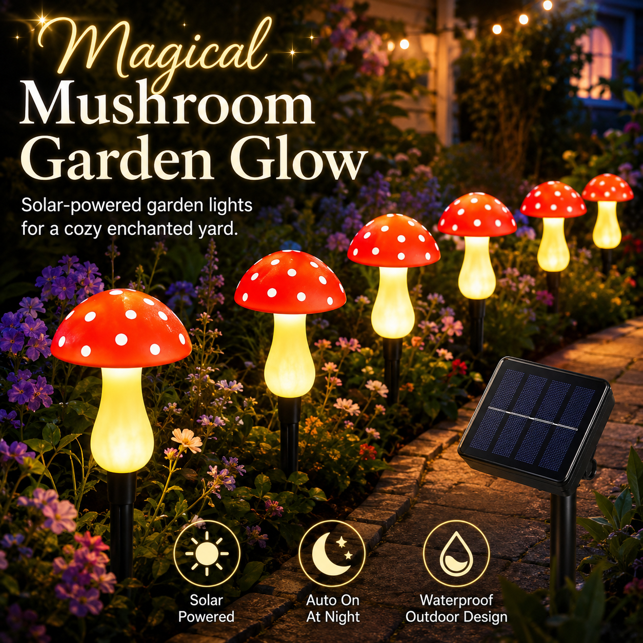 Solar Mushroom Garden Lights