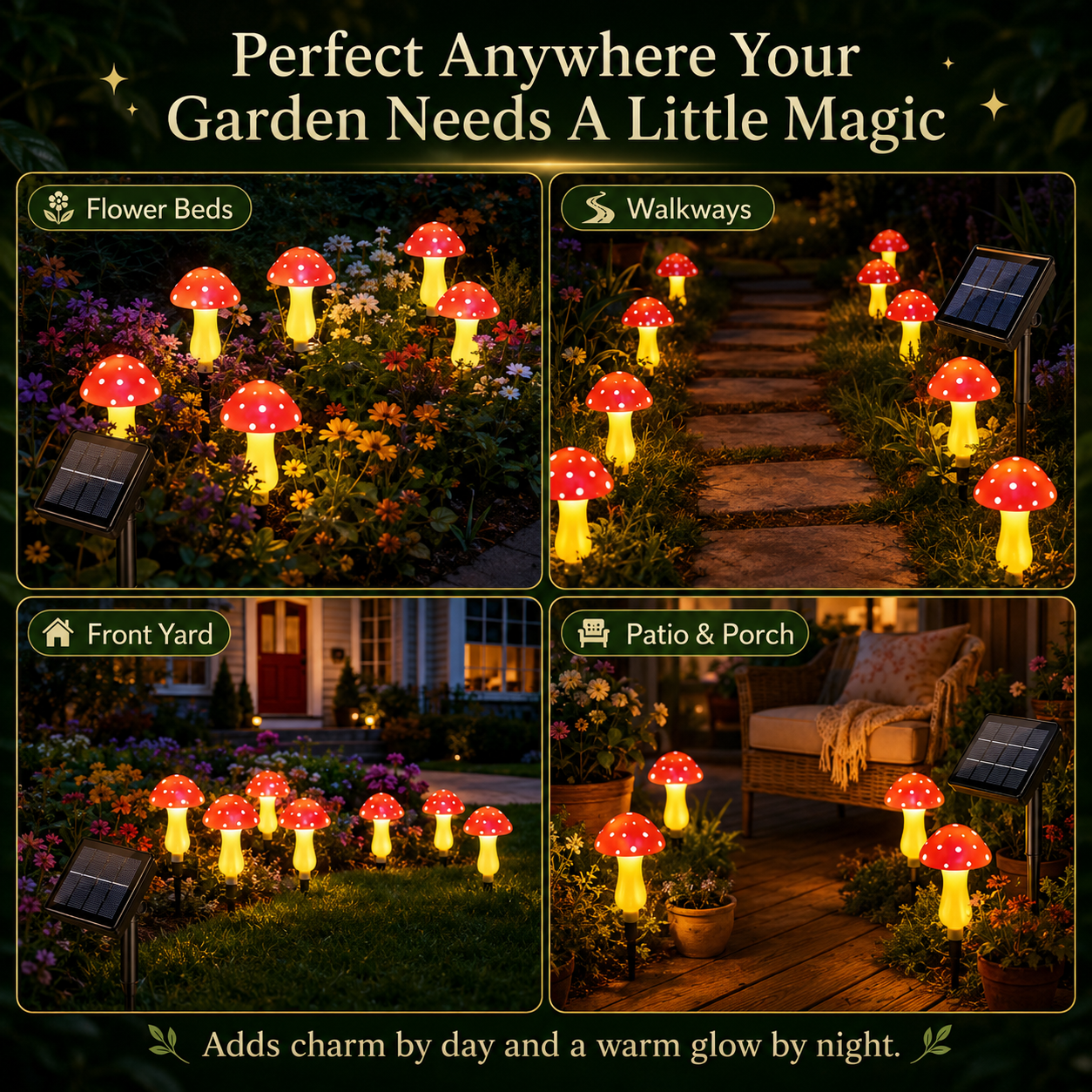 Solar Mushroom Garden Lights