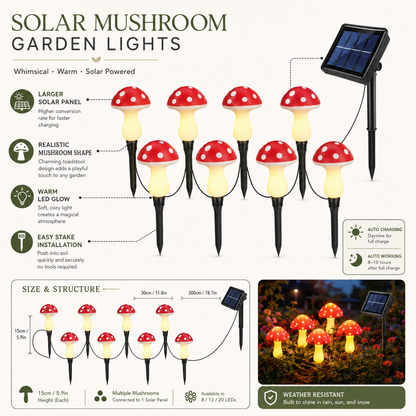 Solar Mushroom Garden Lights