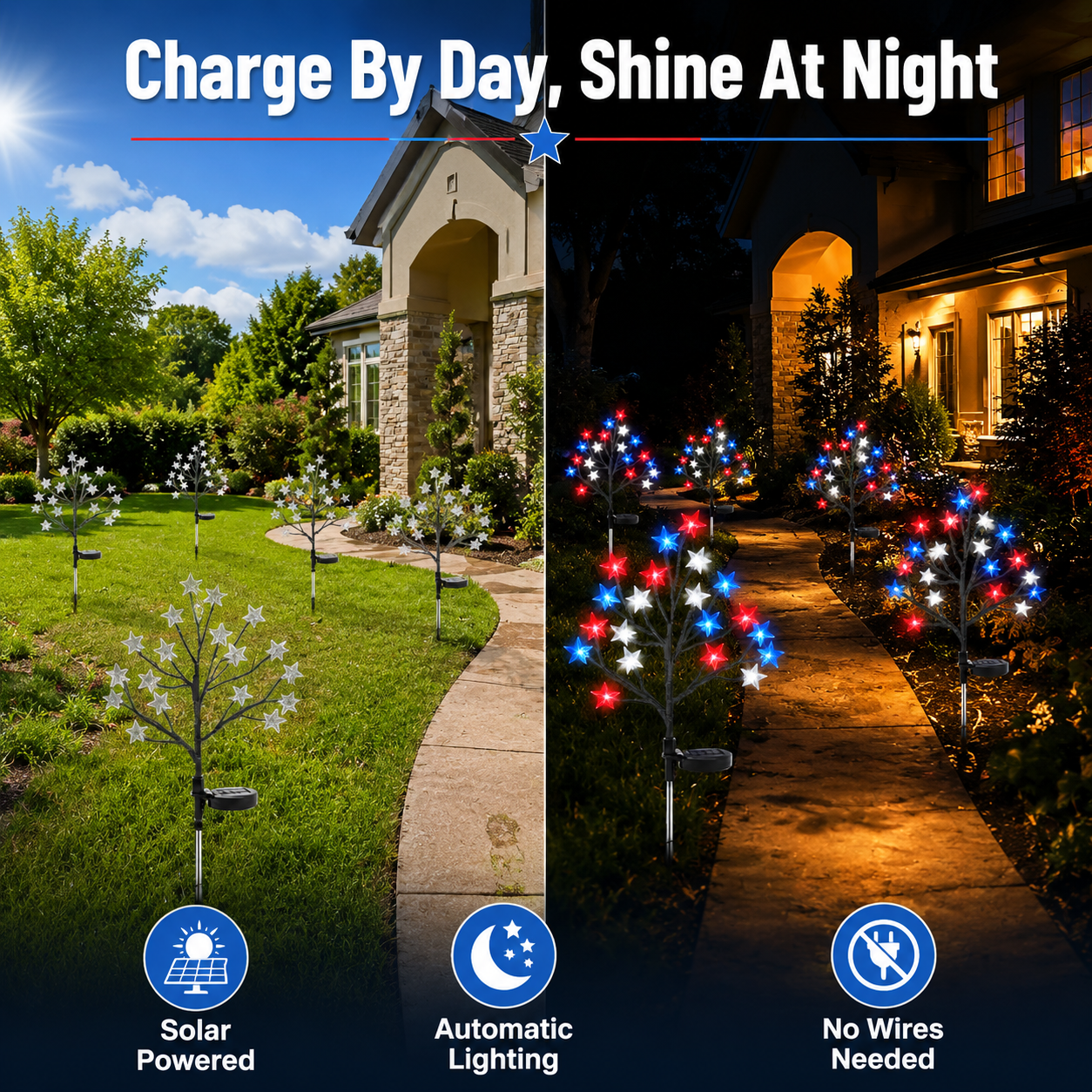 Red, White & Blue Yard Glow