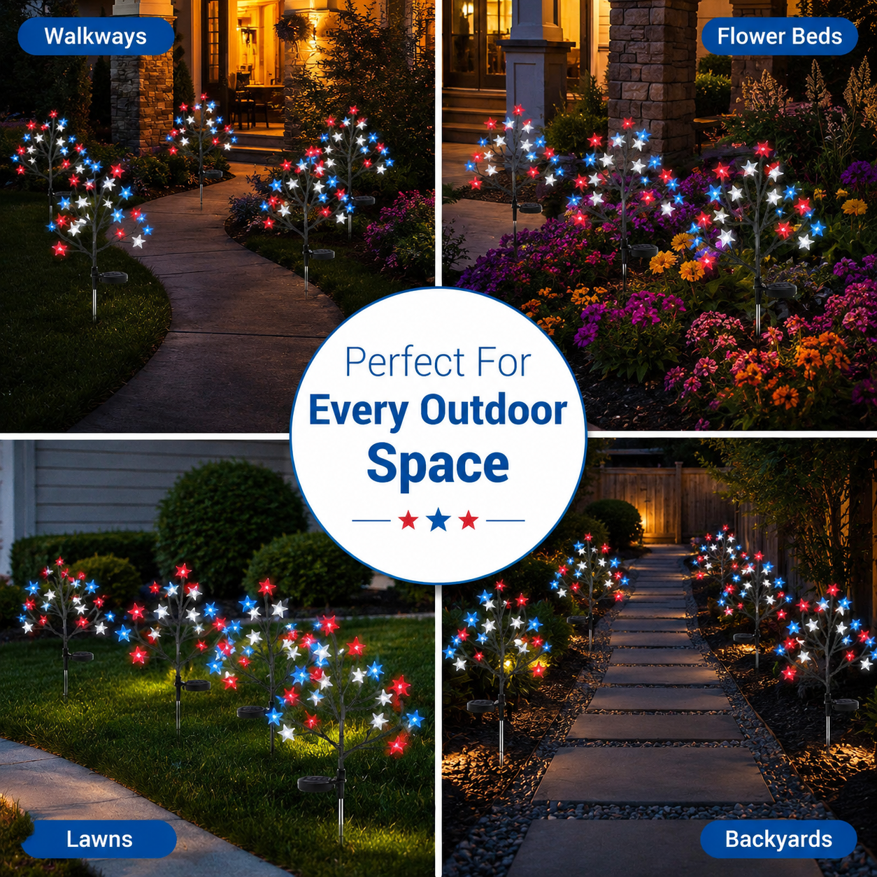 Red, White & Blue Yard Glow