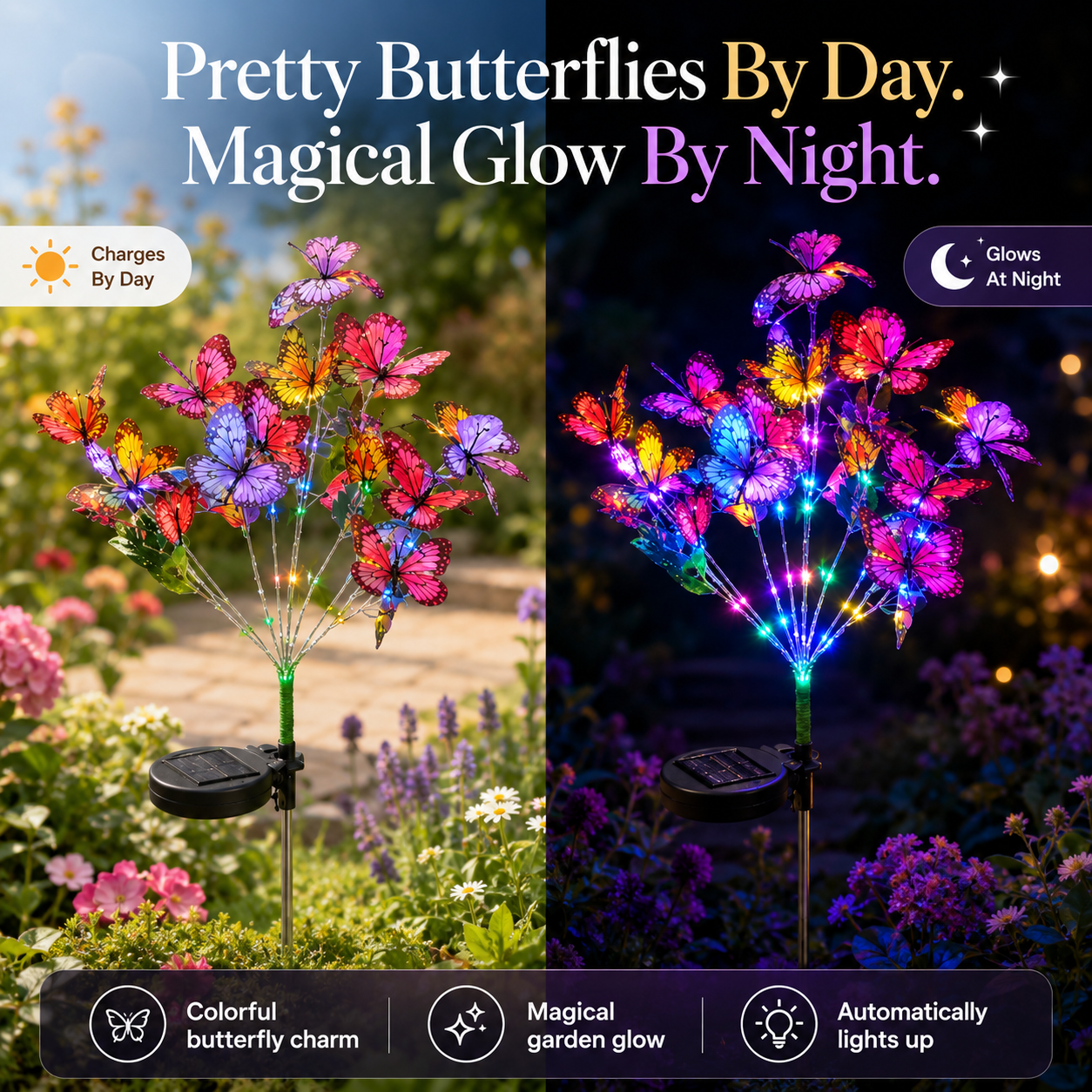 Solar Butterfly Garden Stake Lights