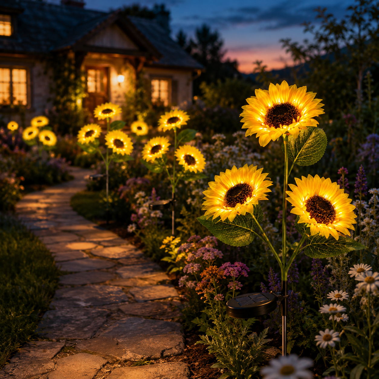 Solar SunflowerLED Lights