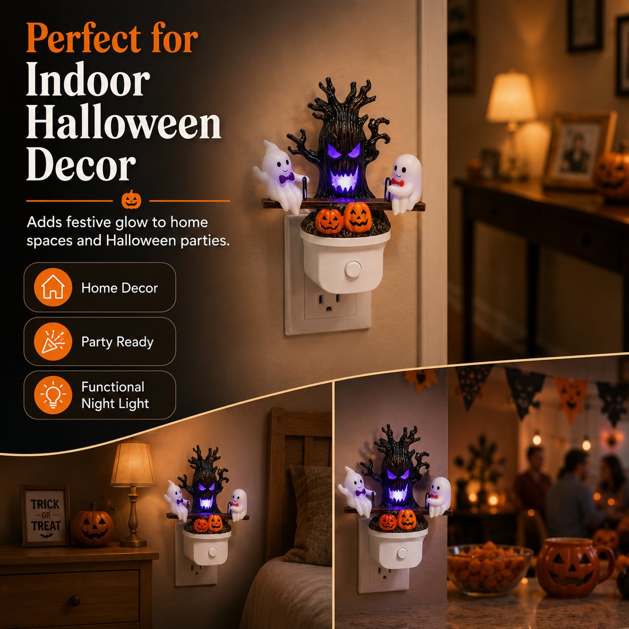 🔥Last Day 50% OFF🎃👻 2026 New Animated Seesaw Ghost Plug In LED Night Light