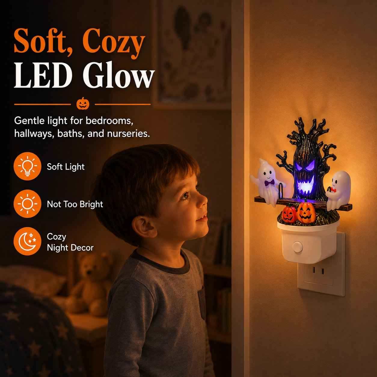 🔥Last Day 50% OFF🎃👻 2026 New Animated Seesaw Ghost Plug In LED Night Light